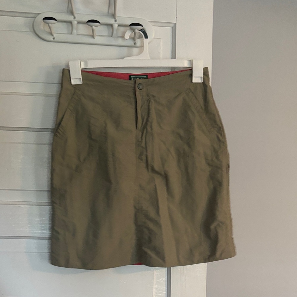 Vintage L.L. Bean Khaki Midi Hiking/Outdoor Skirt